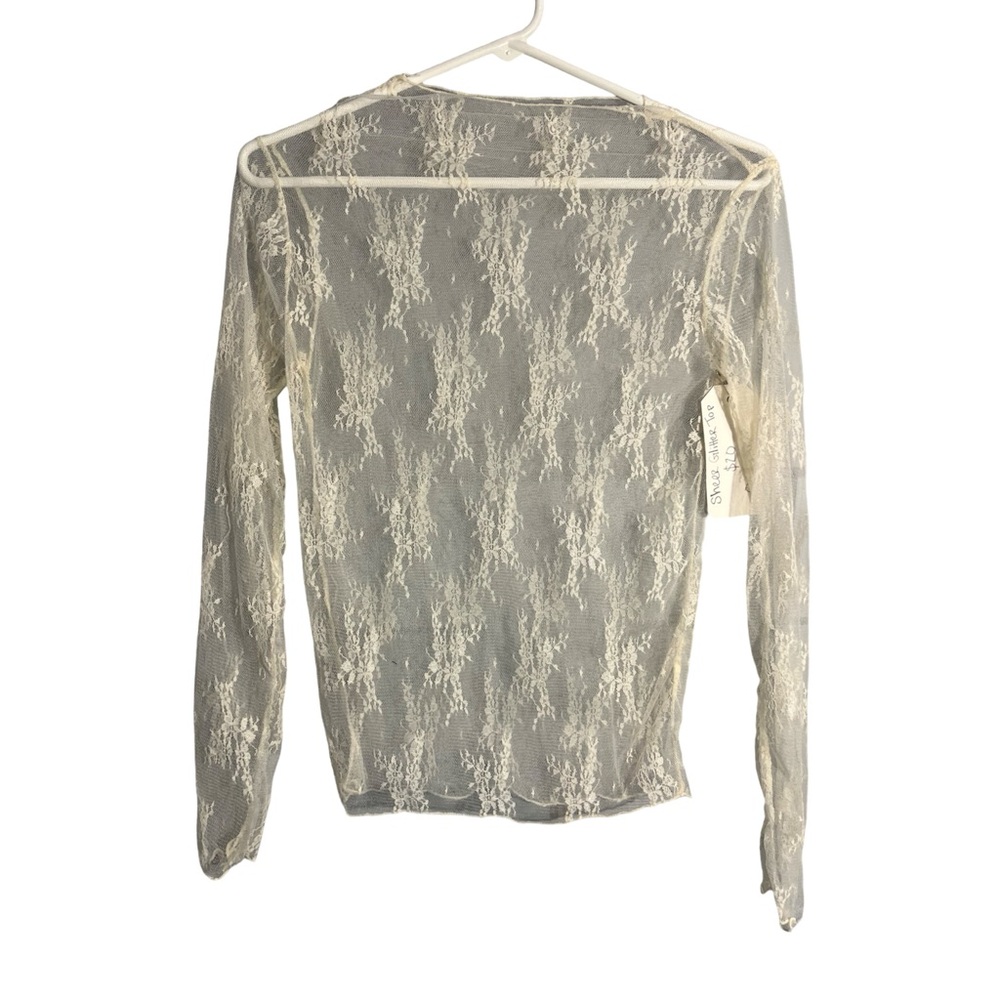Sheer Lacey Long Sleeve Blouse